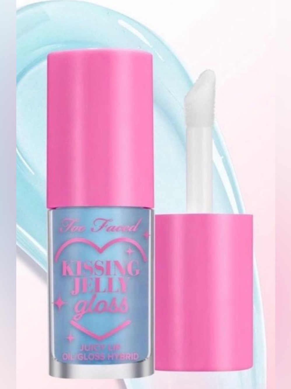 TOO FACED KISSING LIP GLOSS/lip oil in BLUE SNOW CONE Limited Edition $22 retail